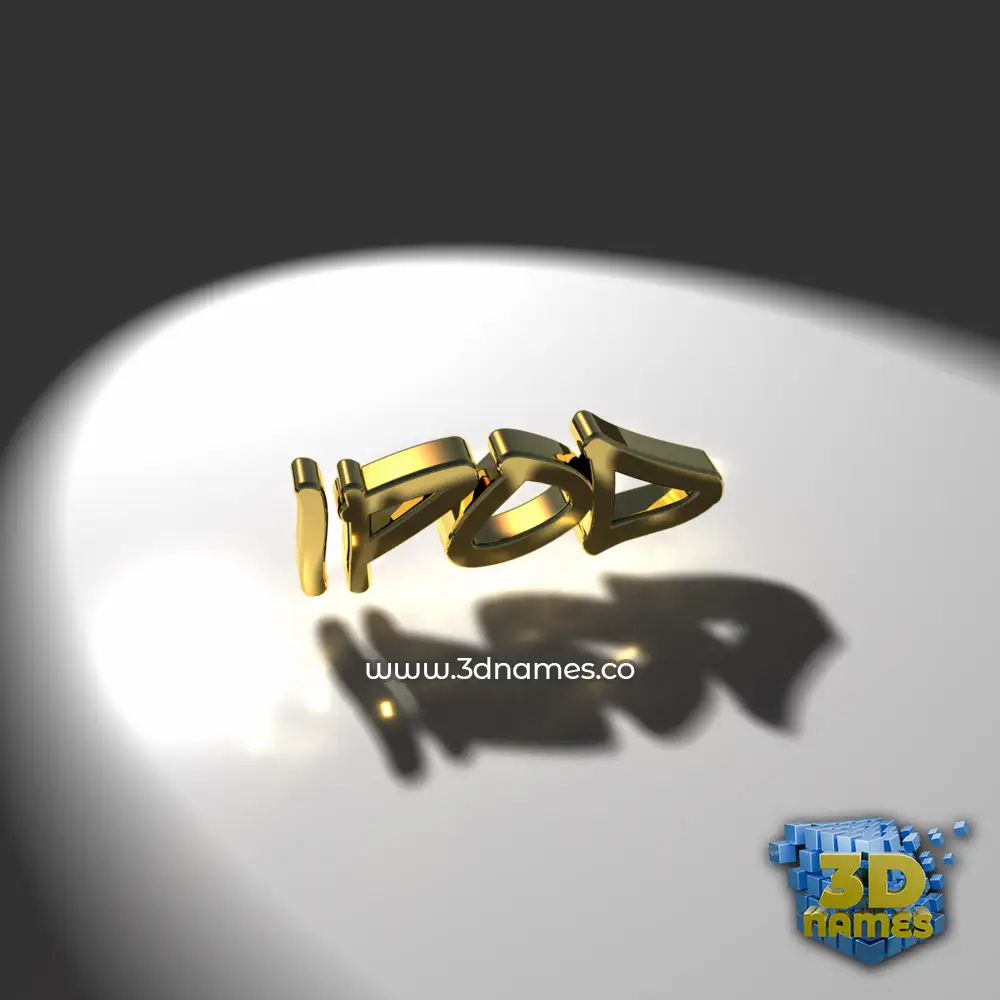 ipod in Gold Shine style - 3D name wallpaper