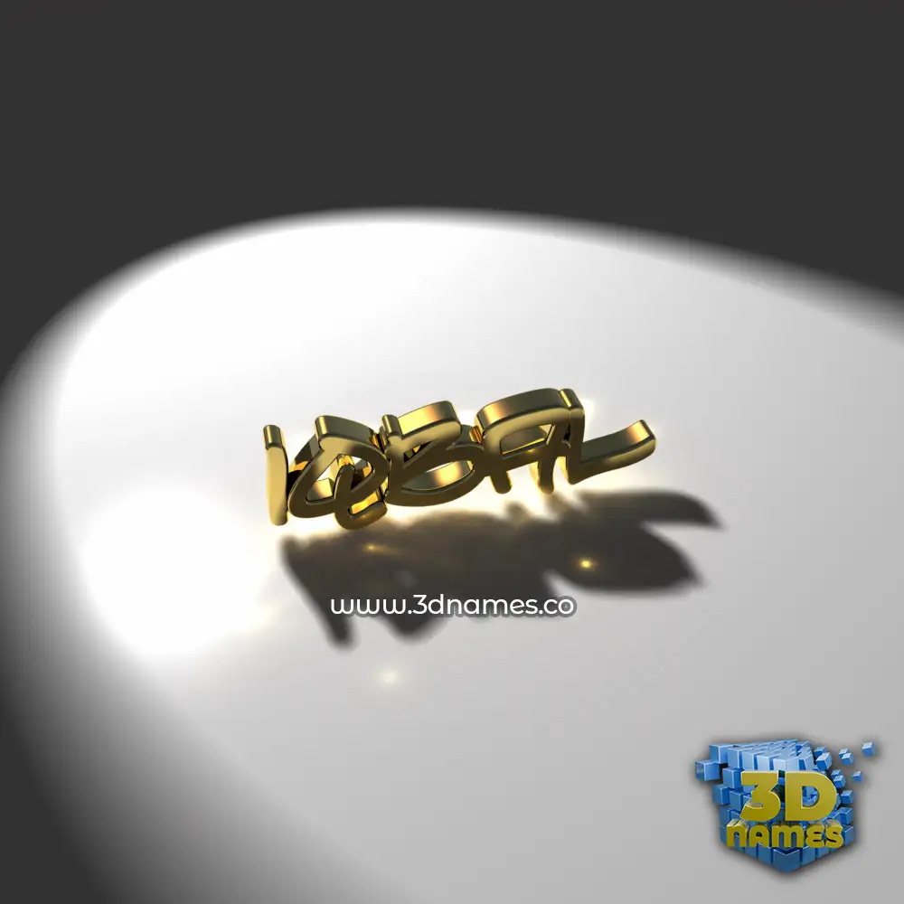 iqbal in Gold Shine style - 3D name wallpaper
