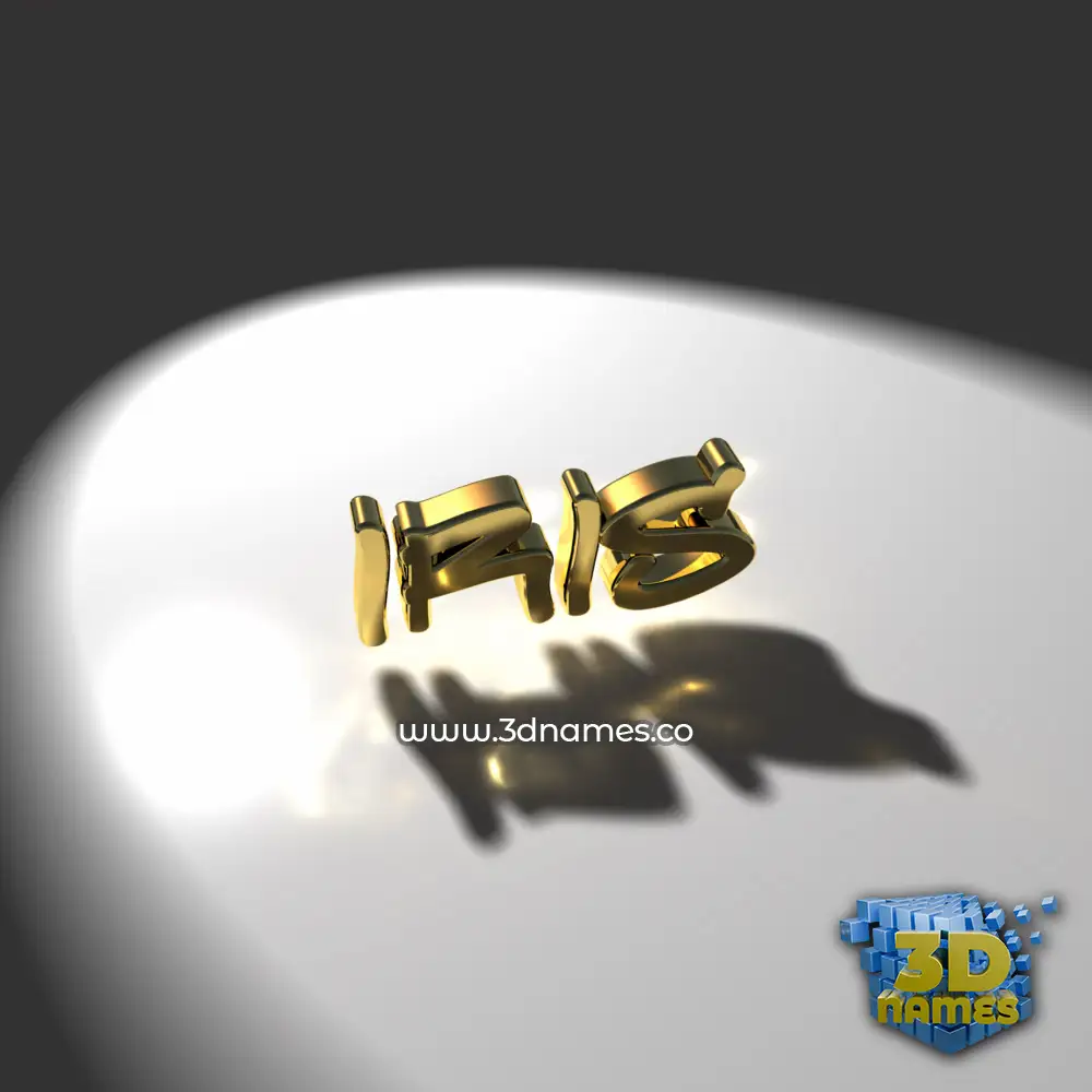 iris in Gold Shine style - 3D name wallpaper