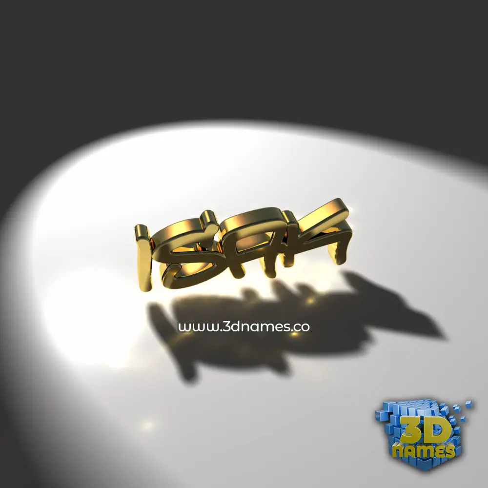 isak in Gold Shine style - 3D name wallpaper