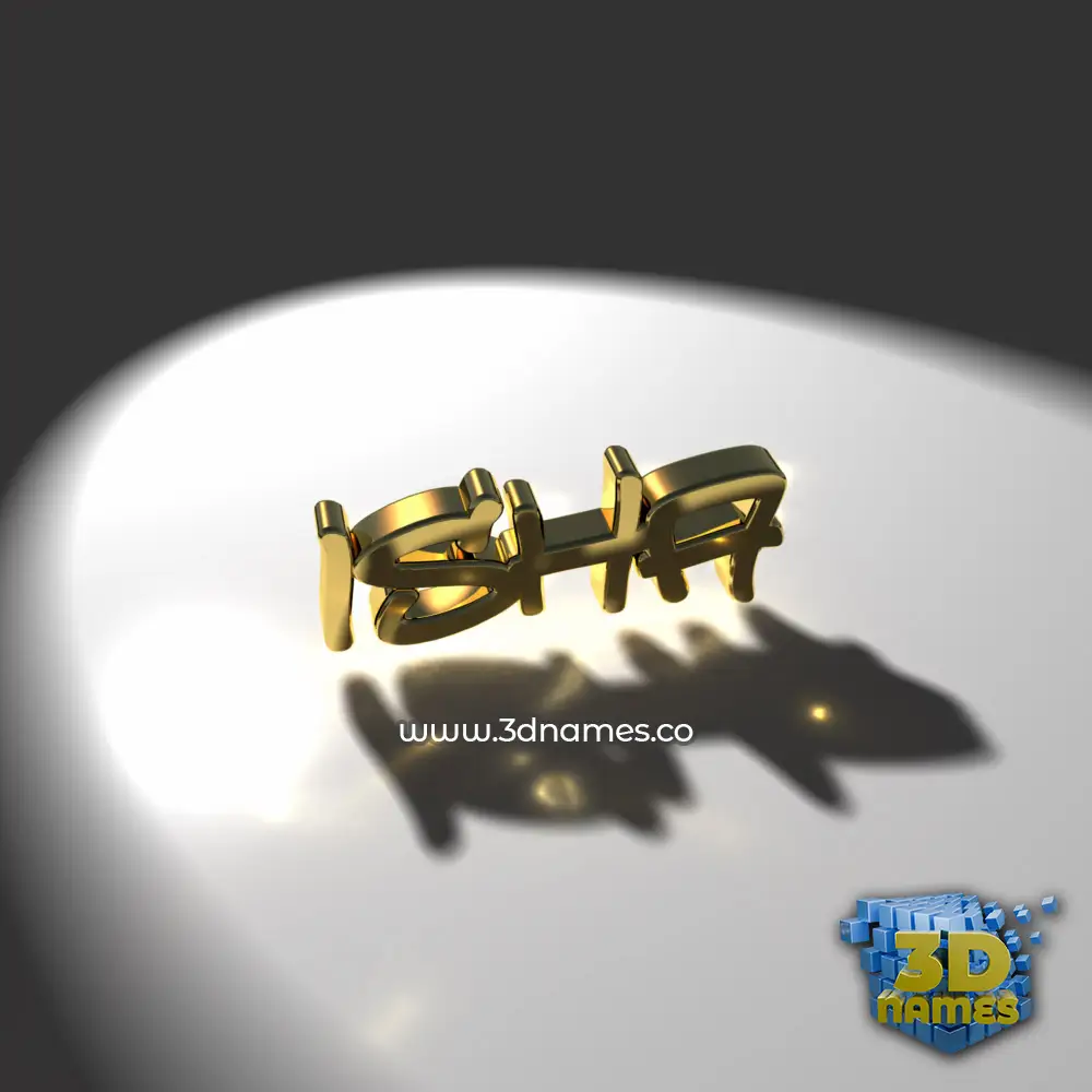 isha in Gold Shine style - 3D name wallpaper