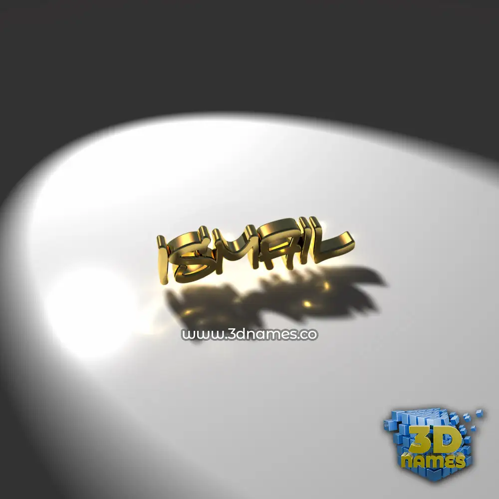 ismail in Gold Shine style - 3D name wallpaper