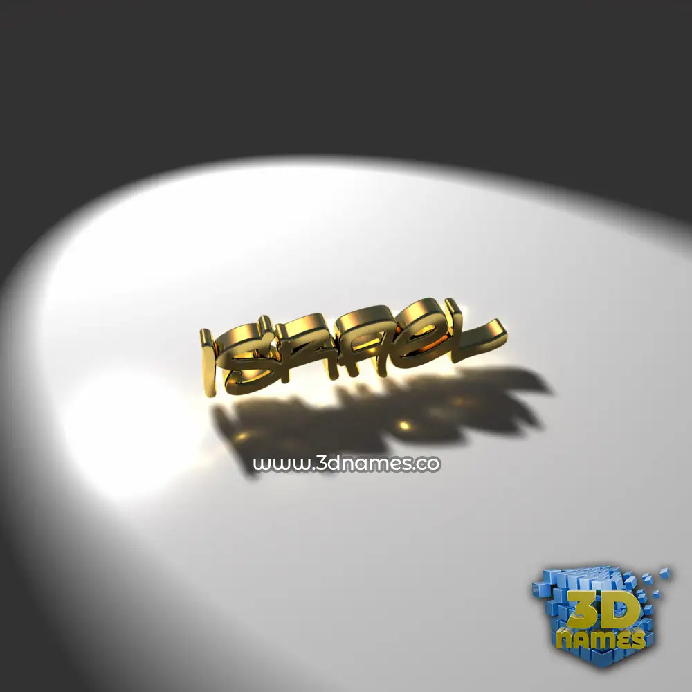 israel in Gold Shine style - 3D name wallpaper