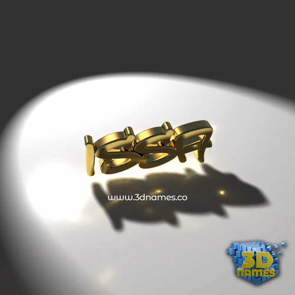issa in Gold Shine style - 3D name wallpaper
