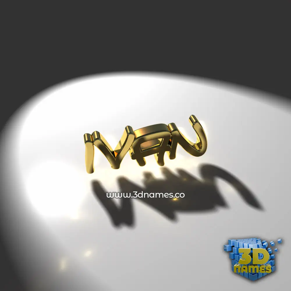 ivan in Gold Shine style - 3D name wallpaper