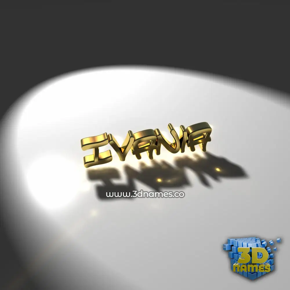ivania in Gold Shine style - 3D name wallpaper