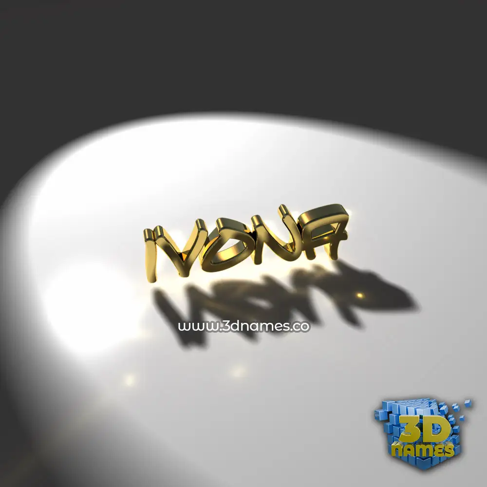 ivona in Gold Shine style - 3D name wallpaper
