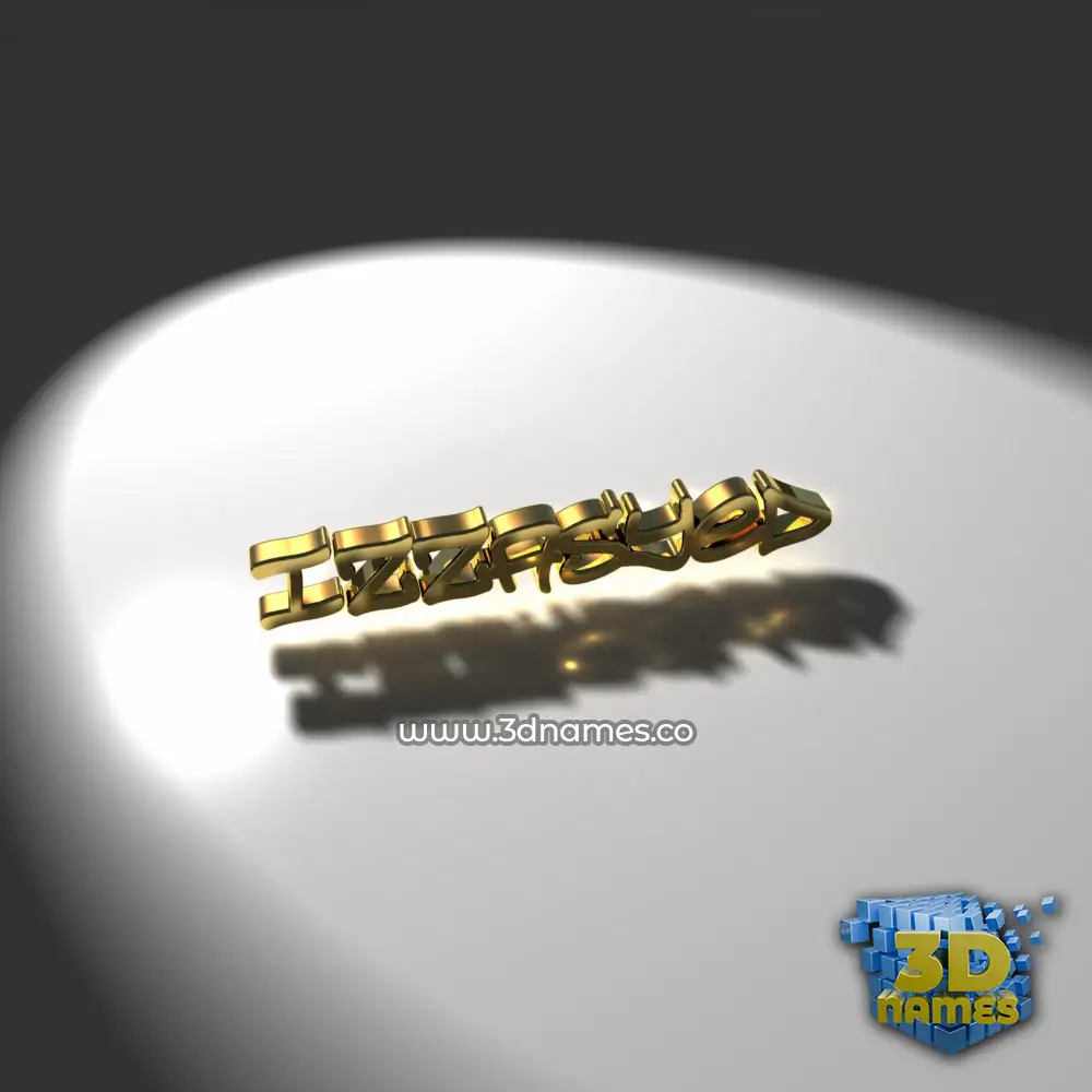 izzasyed in Gold Shine style - 3D name wallpaper