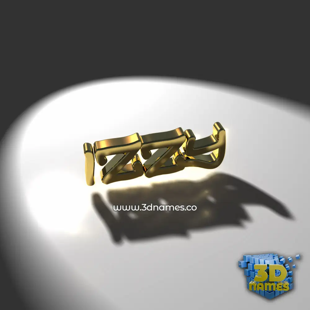izzy in Gold Shine style - 3D name wallpaper
