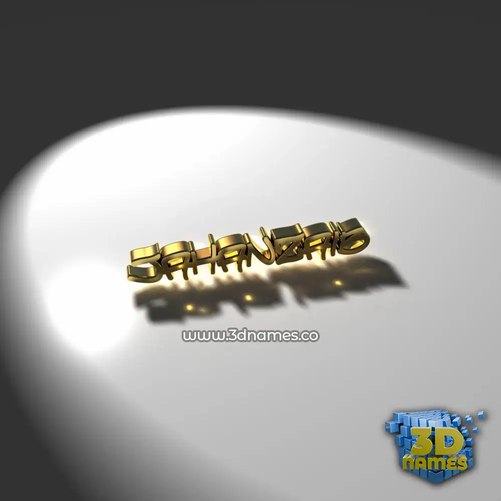 jahanzaib in Gold Shine style - 3D name wallpaper