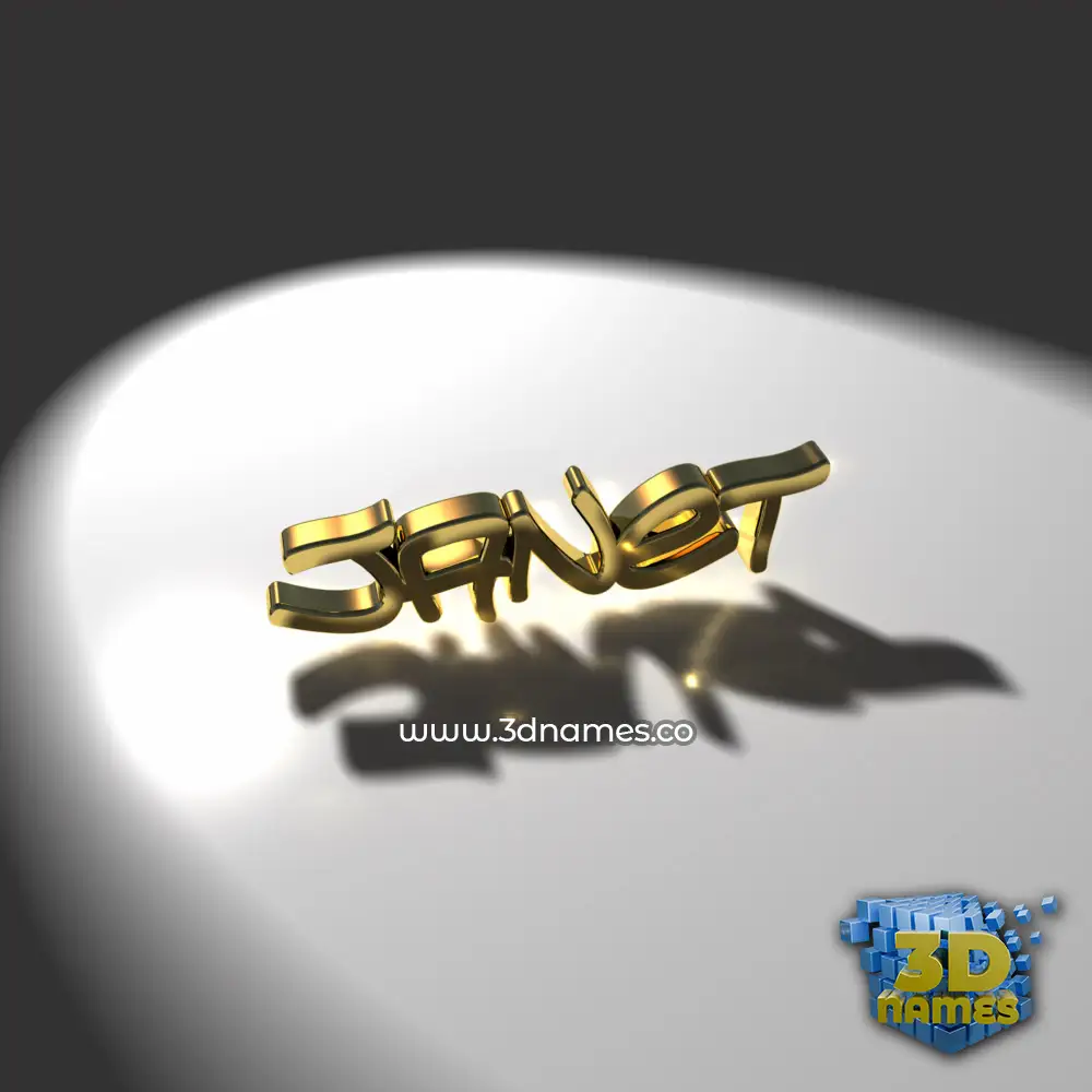 janet in Gold Shine style - 3D name wallpaper