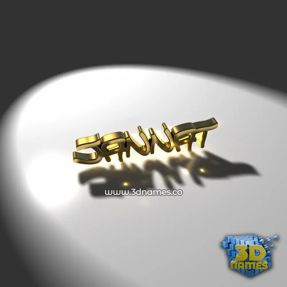 jannat in Gold Shine style - 3D name wallpaper