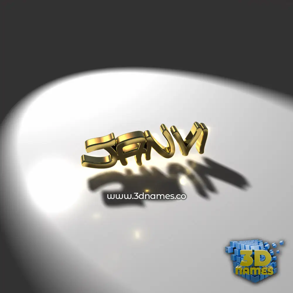 janvi in Gold Shine style - 3D name wallpaper
