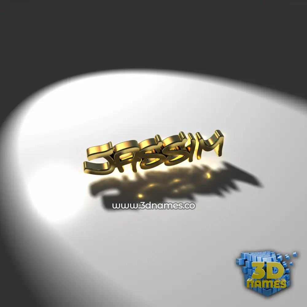 jassim in Gold Shine style - 3D name wallpaper