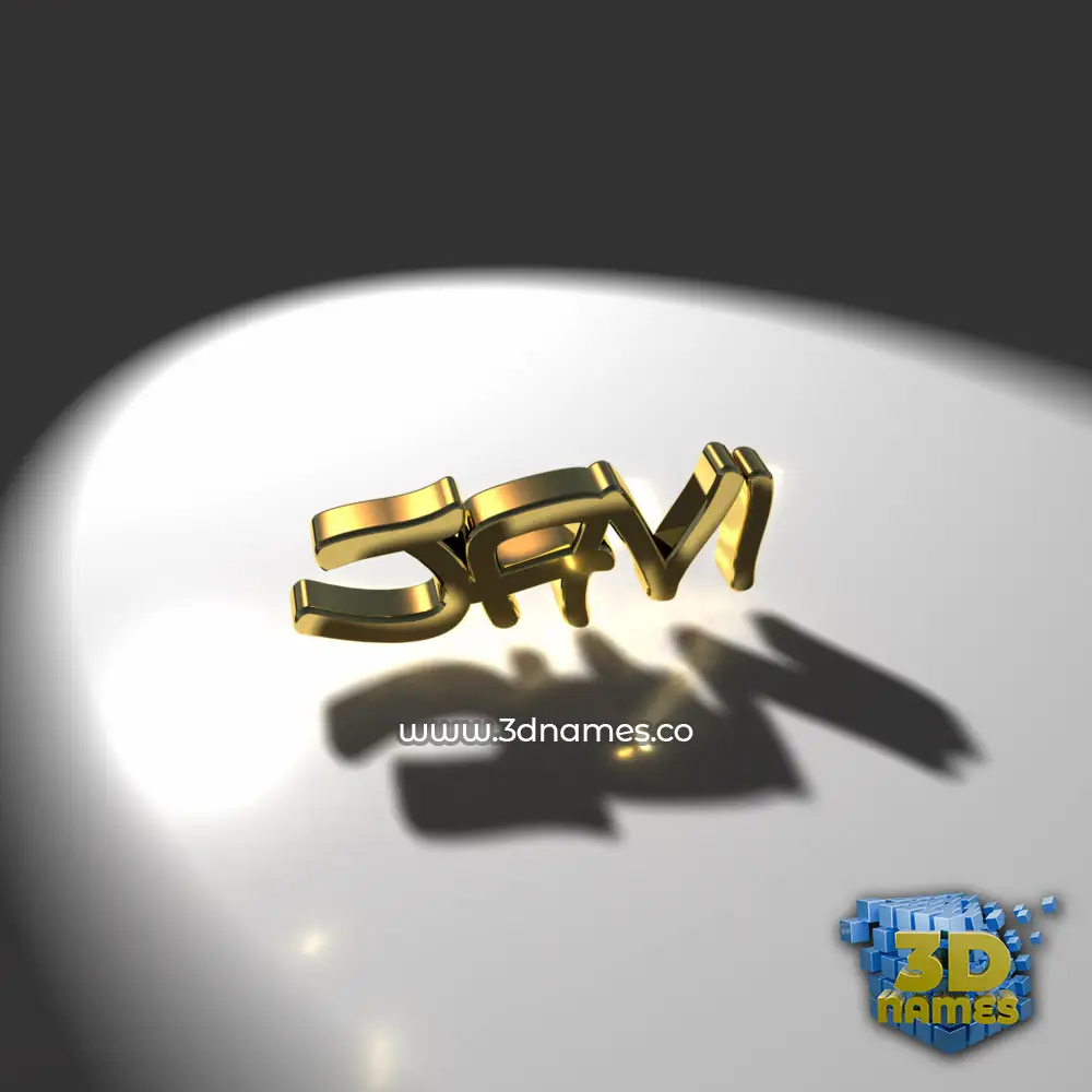 javi in Gold Shine style - 3D name wallpaper
