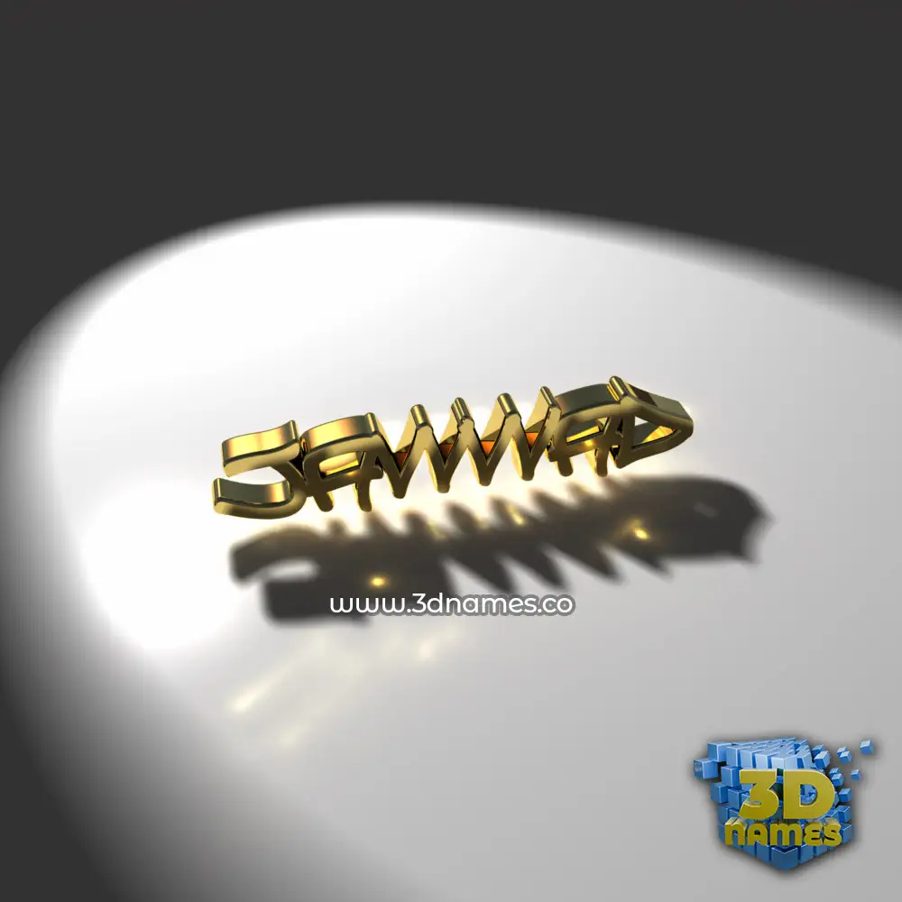 jawwad in Gold Shine style - 3D name wallpaper