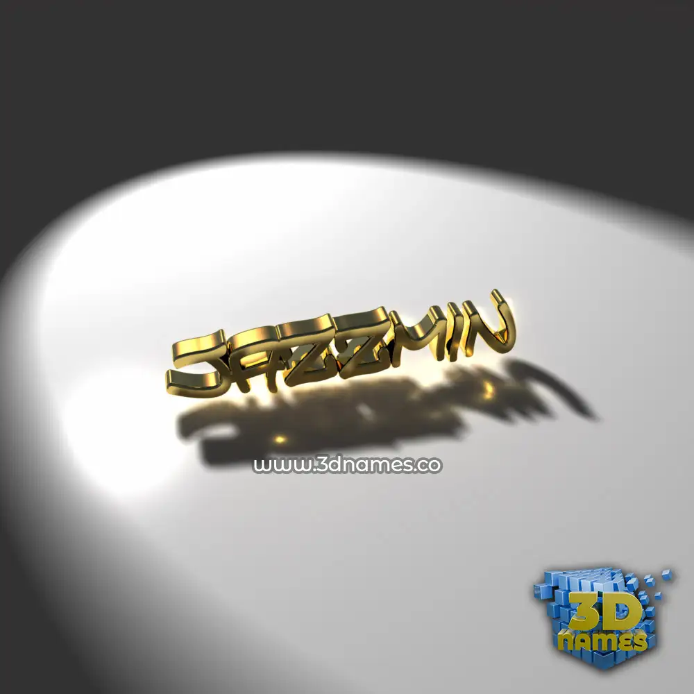 jazzmin in Gold Shine style - 3D name wallpaper