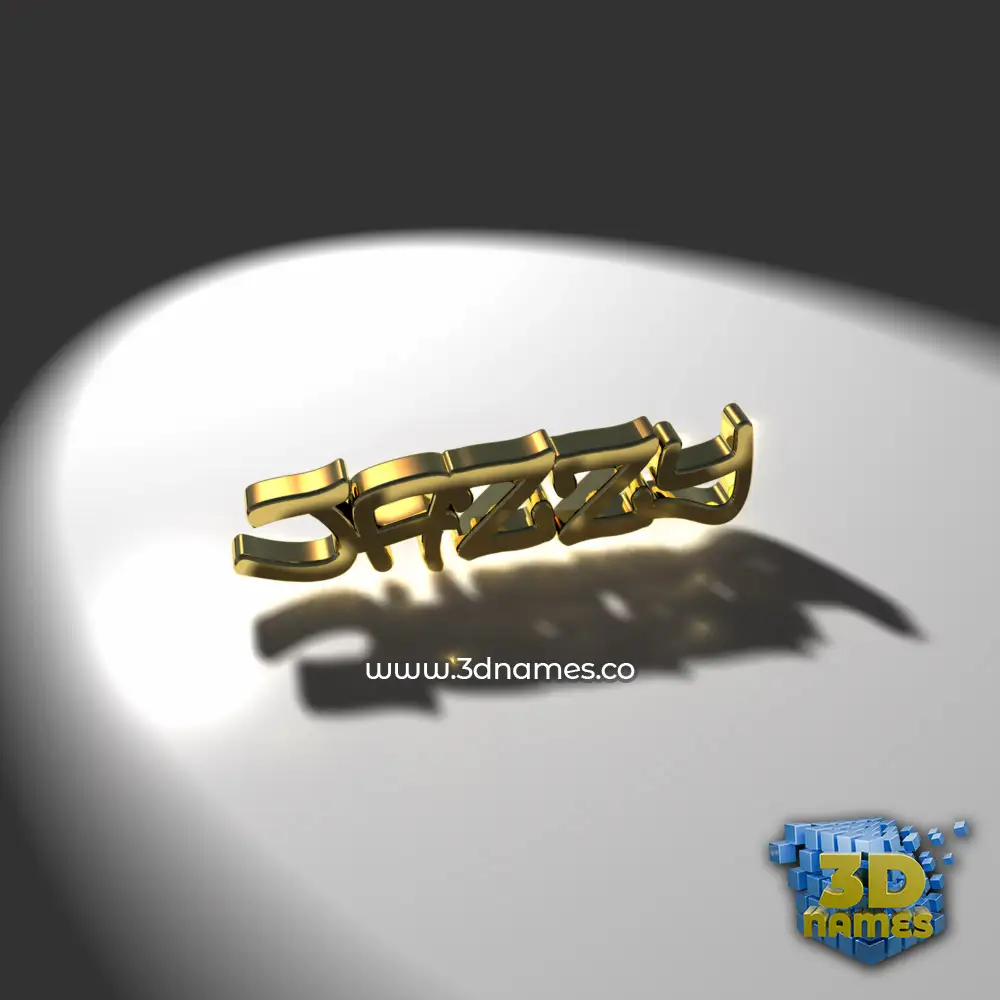 jazzy in Gold Shine style - 3D name wallpaper