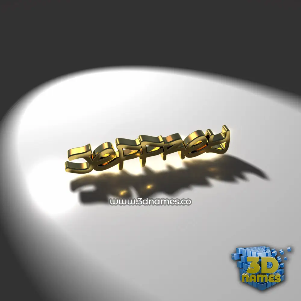 jeffrey in Gold Shine style - 3D name wallpaper
