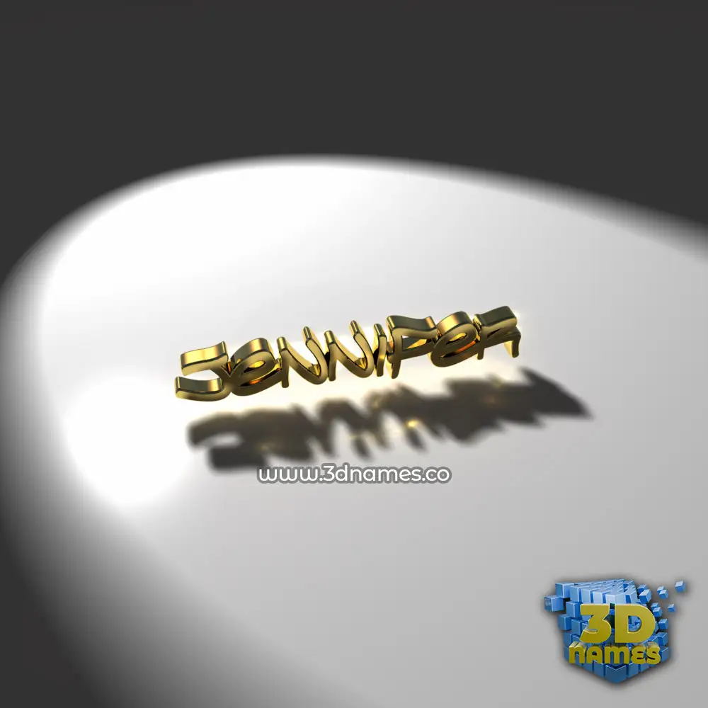 jennifer in Gold Shine style - 3D name wallpaper