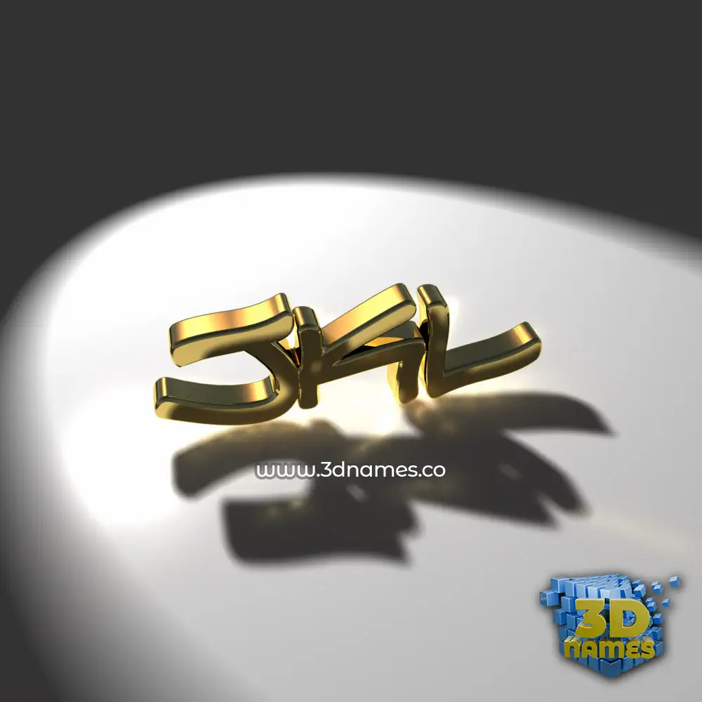 jkl in Gold Shine style - 3D name wallpaper