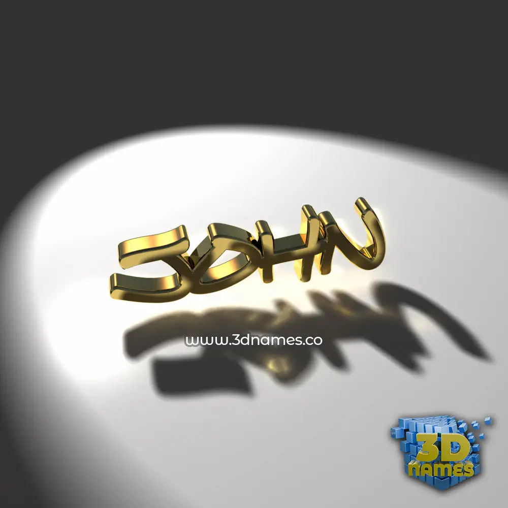 john in Gold Shine style - 3D name wallpaper