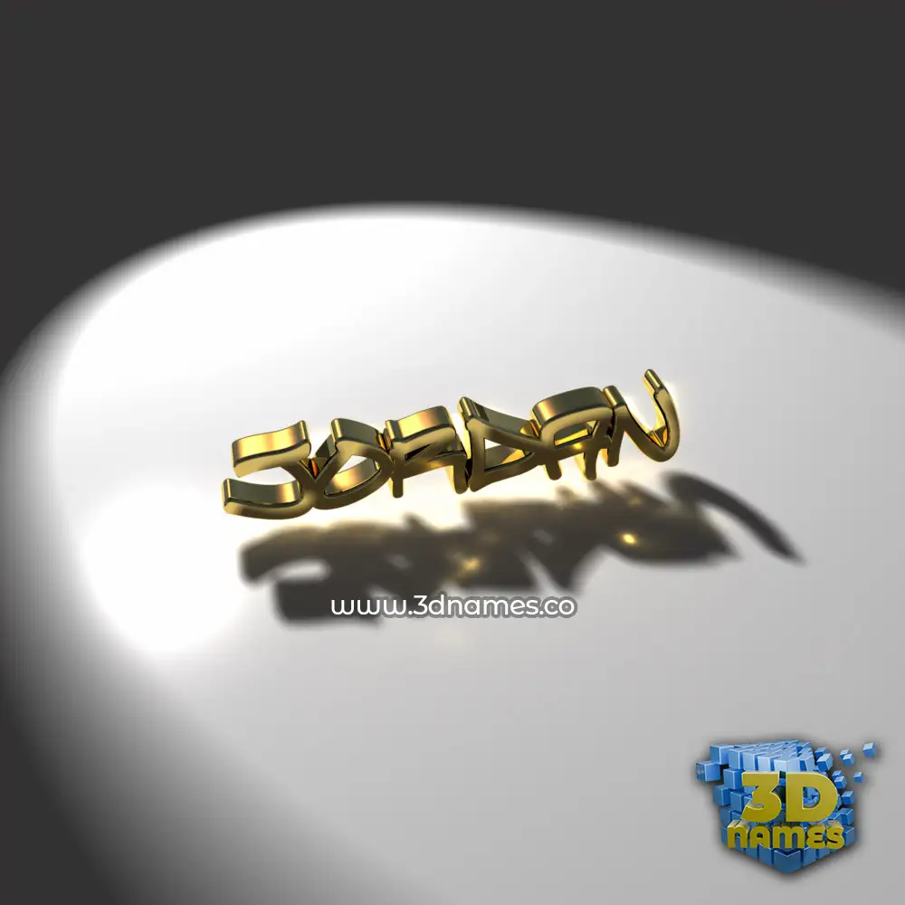 jordan in Gold Shine style - 3D name wallpaper