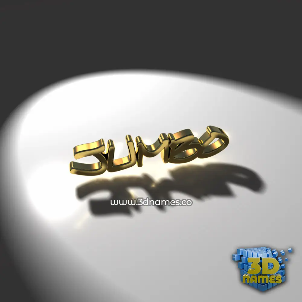 jumbo in Gold Shine style - 3D name wallpaper