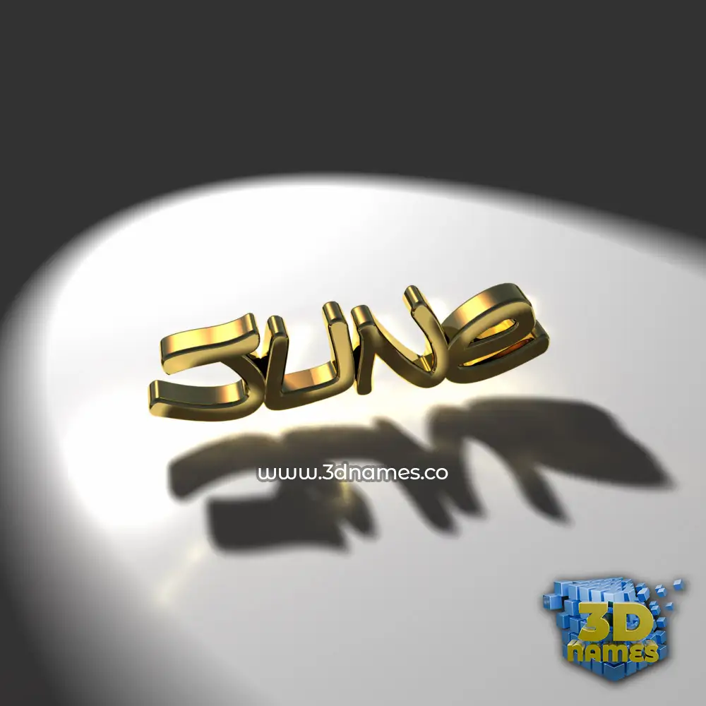 june in Gold Shine style - 3D name wallpaper