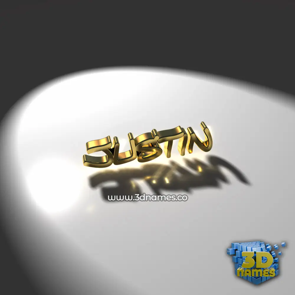 justin in Gold Shine style - 3D name wallpaper