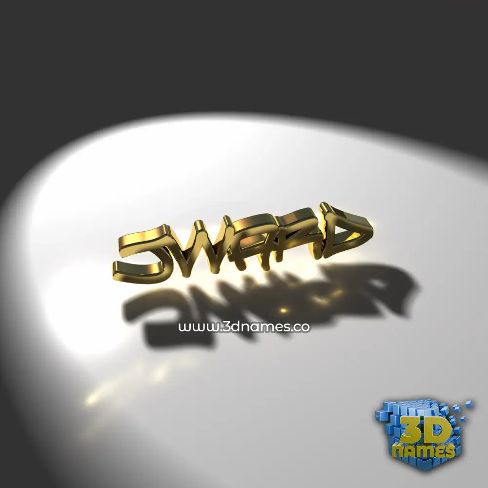 jward in Gold Shine style - 3D name wallpaper