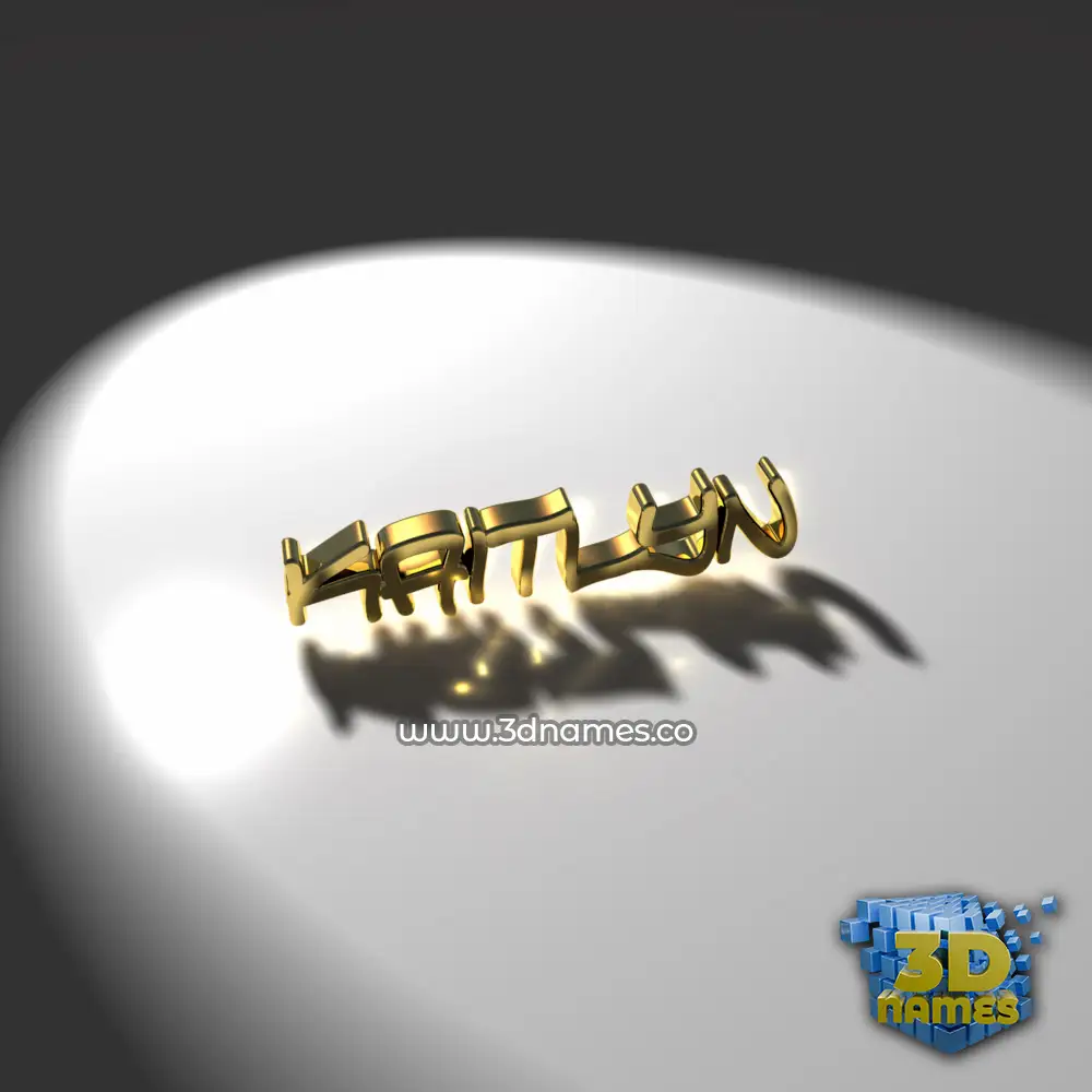 kaitlyn in Gold Shine style - 3D name wallpaper