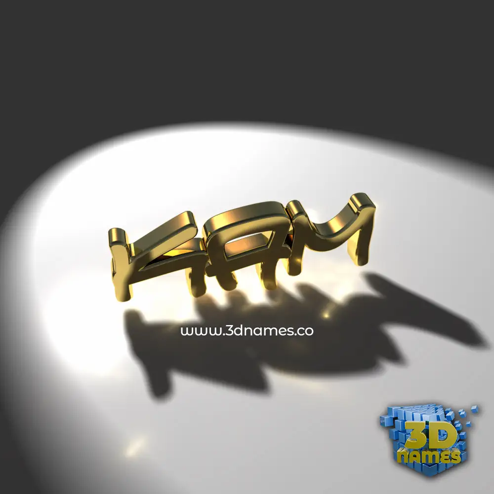 kam in Gold Shine style - 3D name wallpaper