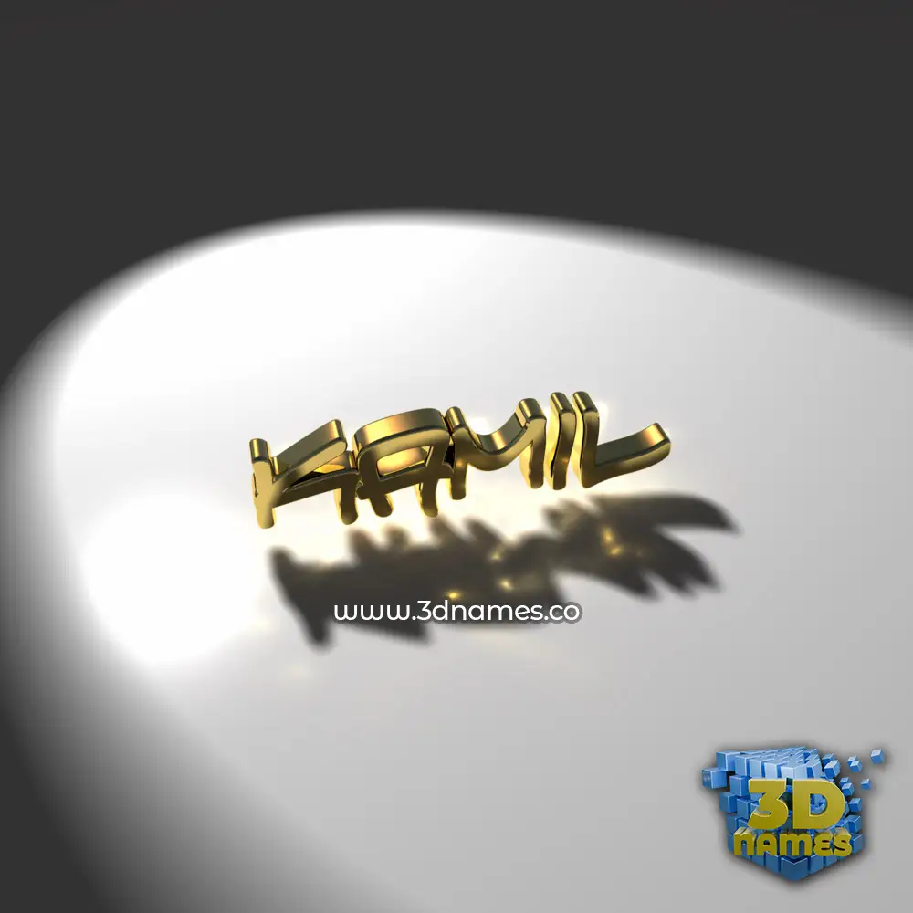 kamil in Gold Shine style - 3D name wallpaper