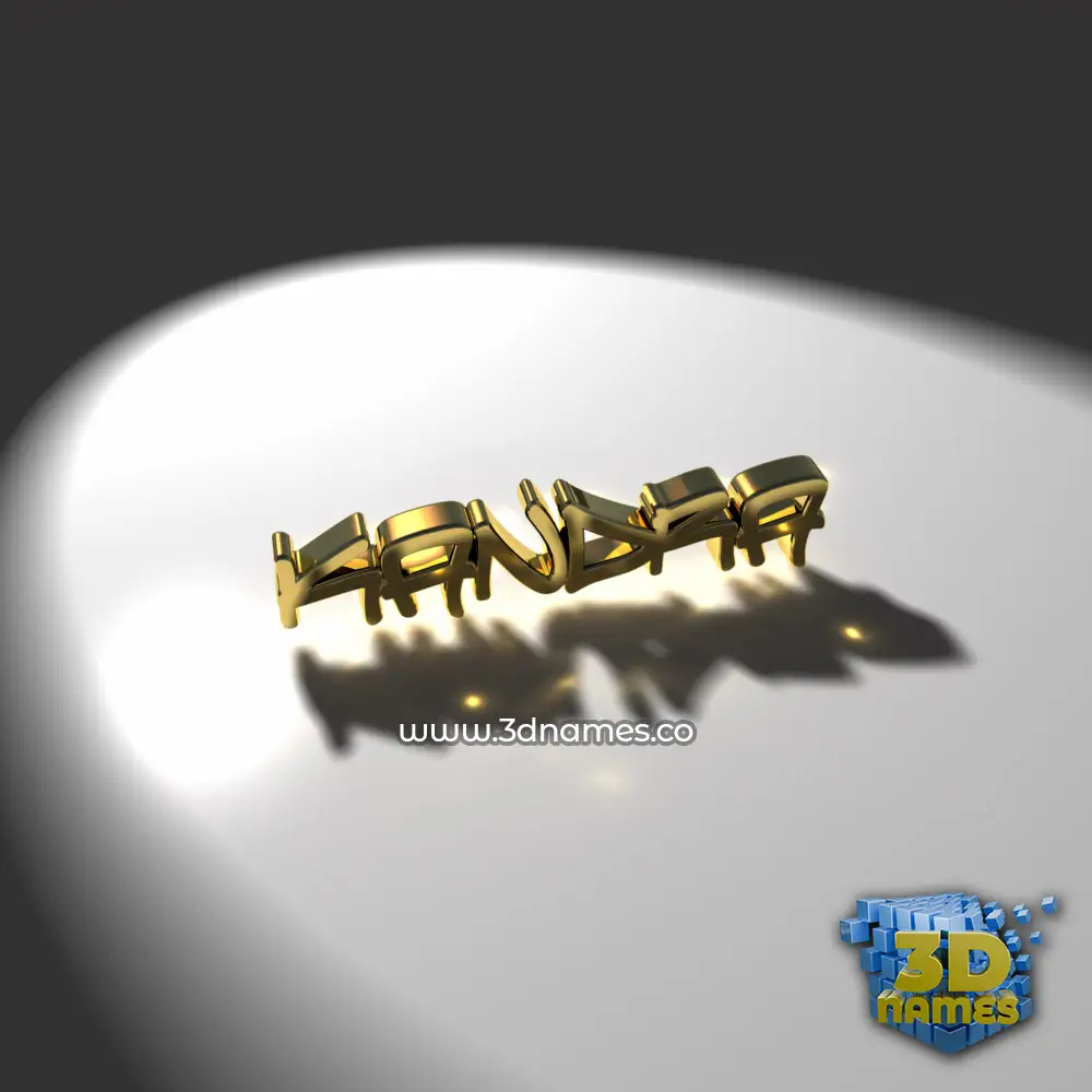 kandra in Gold Shine style - 3D name wallpaper