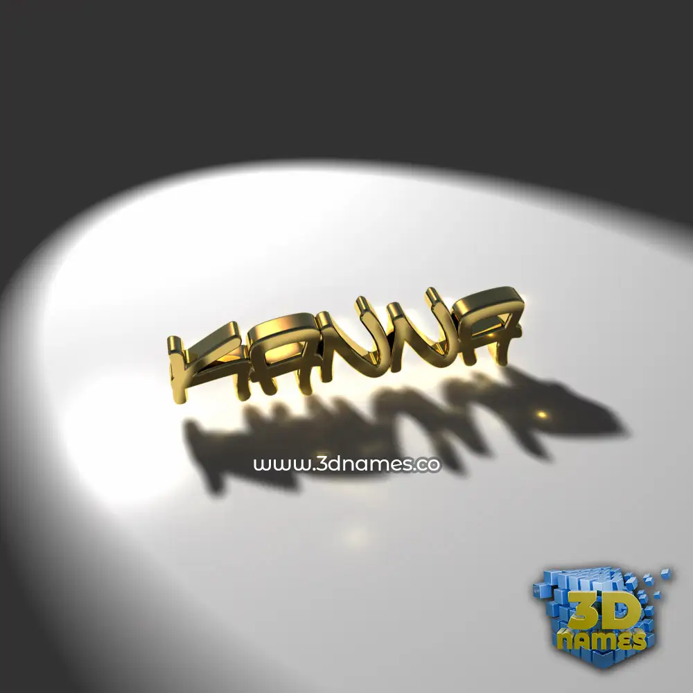 kanna in Gold Shine style - 3D name wallpaper