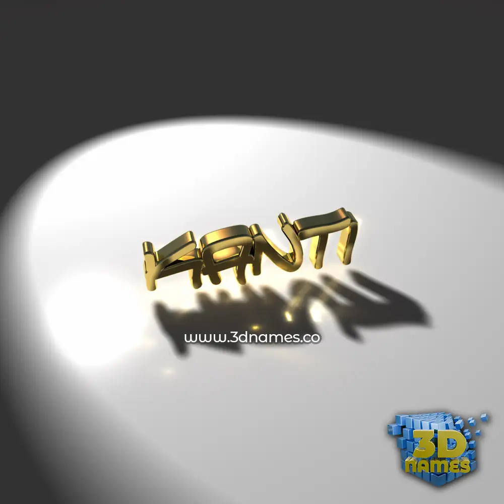 kanti in Gold Shine style - 3D name wallpaper