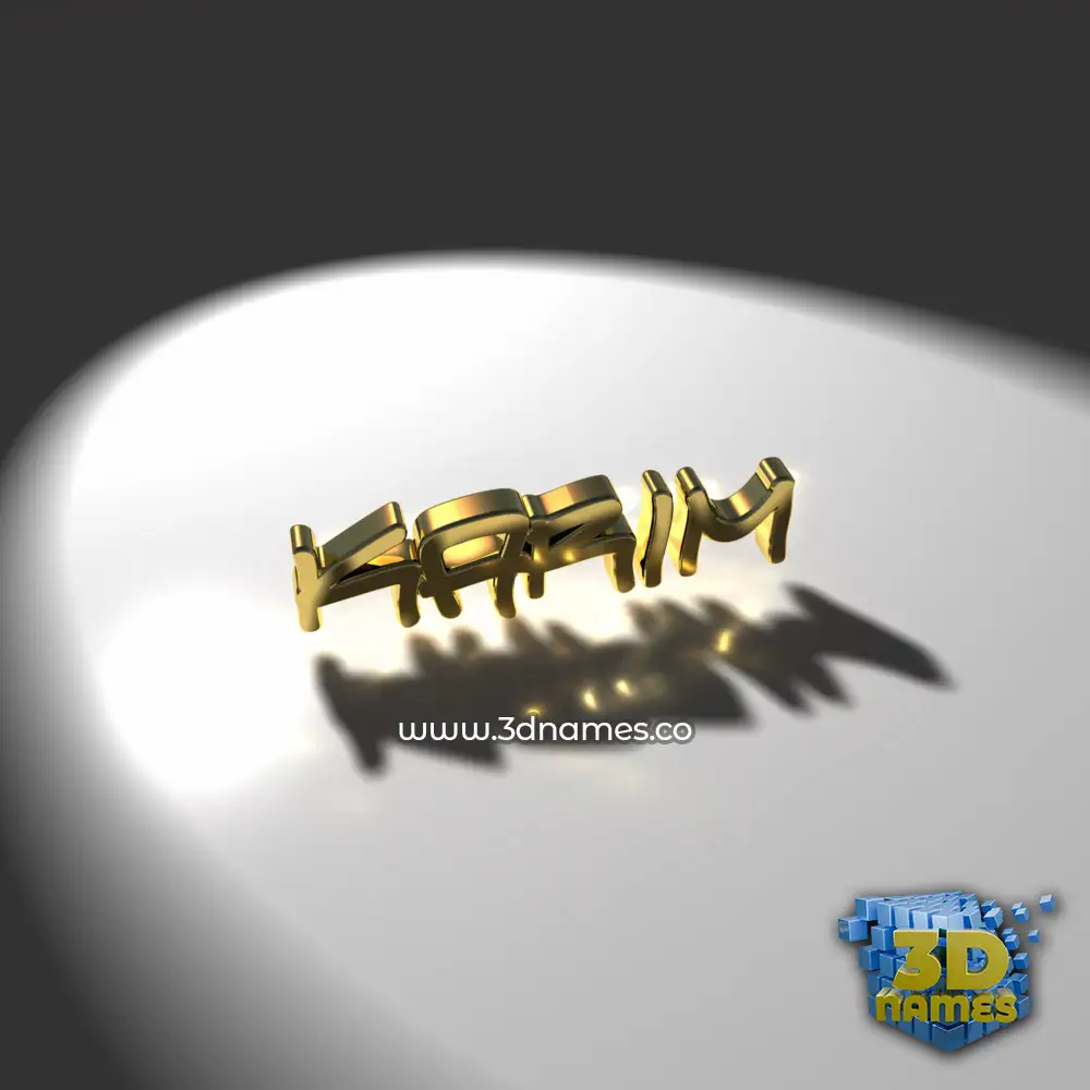 karim in Gold Shine style - 3D name wallpaper