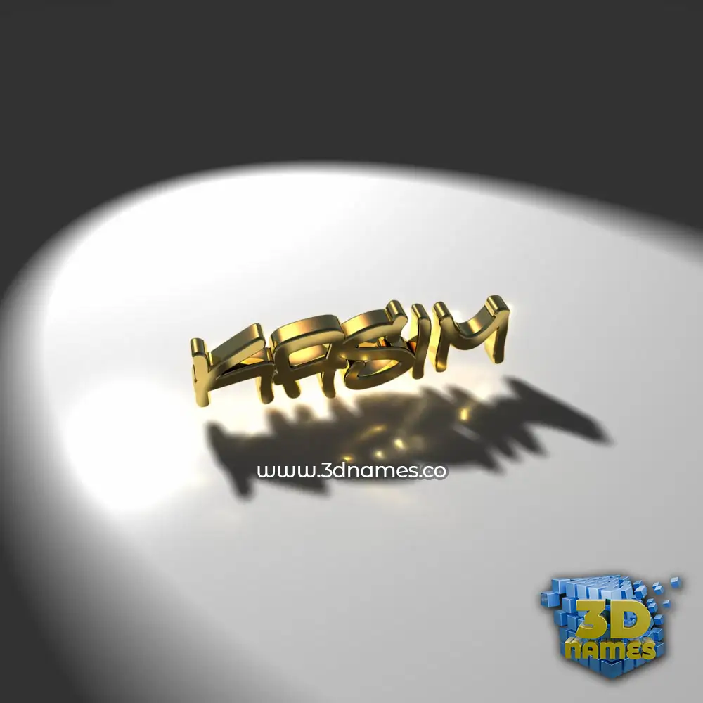 kasim in Gold Shine style - 3D name wallpaper