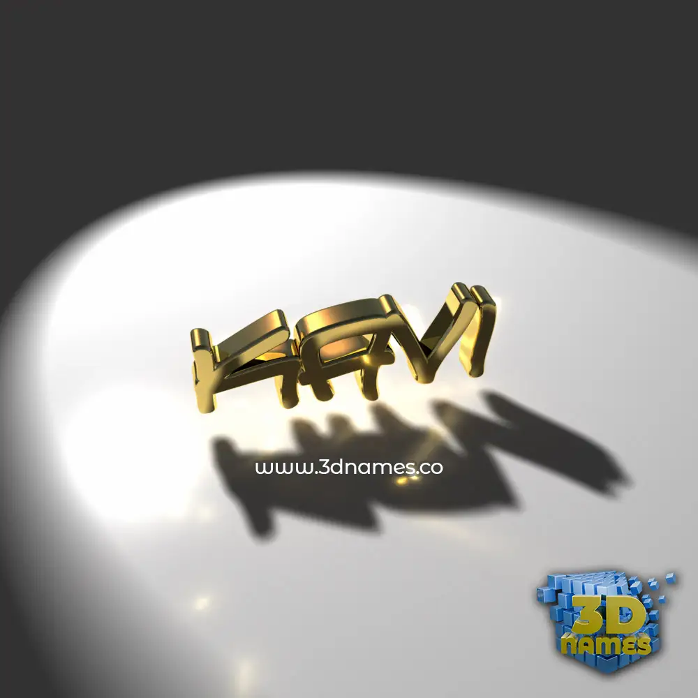 kavi in Gold Shine style - 3D name wallpaper