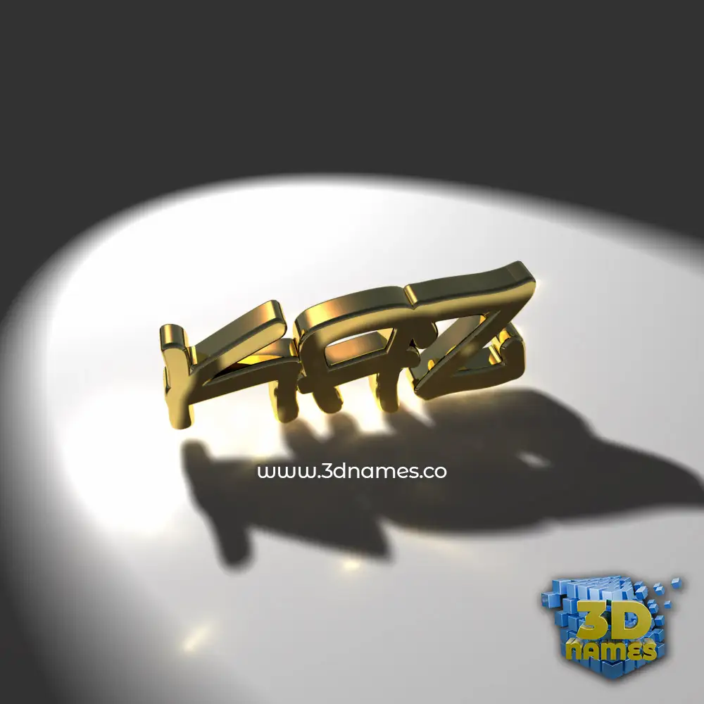 kaz in Gold Shine style - 3D name wallpaper