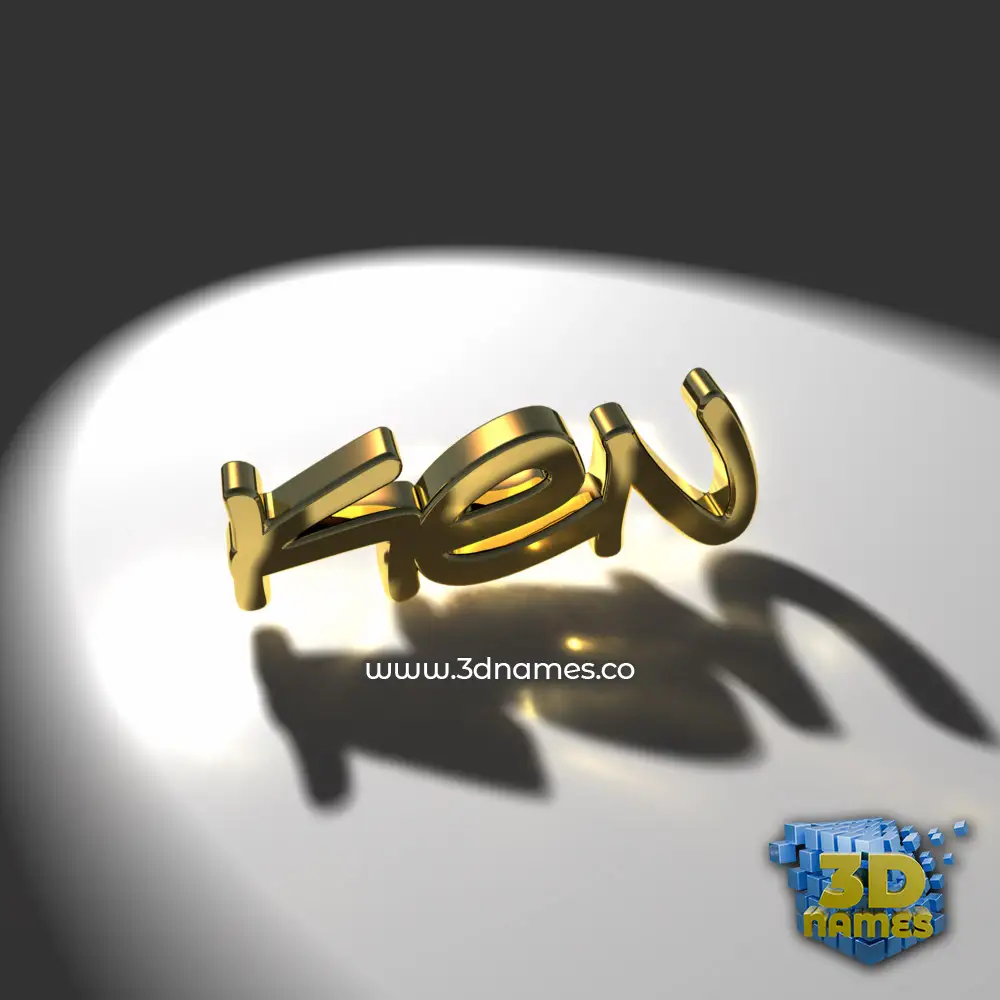 ken in Gold Shine style - 3D name wallpaper