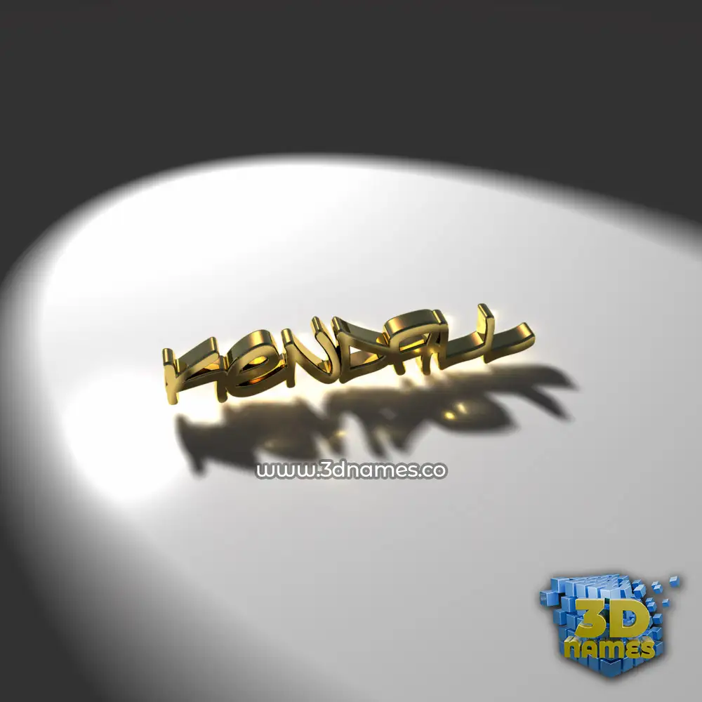 kendall in Gold Shine style - 3D name wallpaper