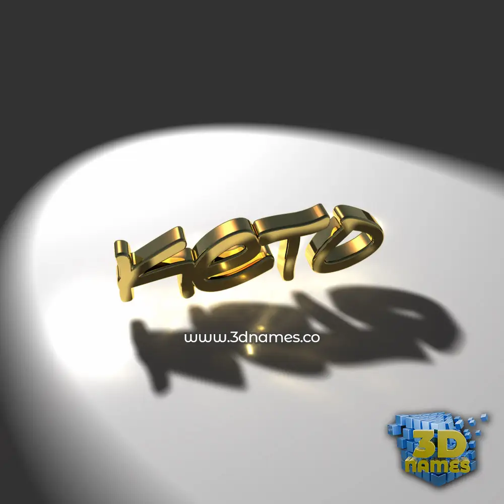 keto in Gold Shine style - 3D name wallpaper