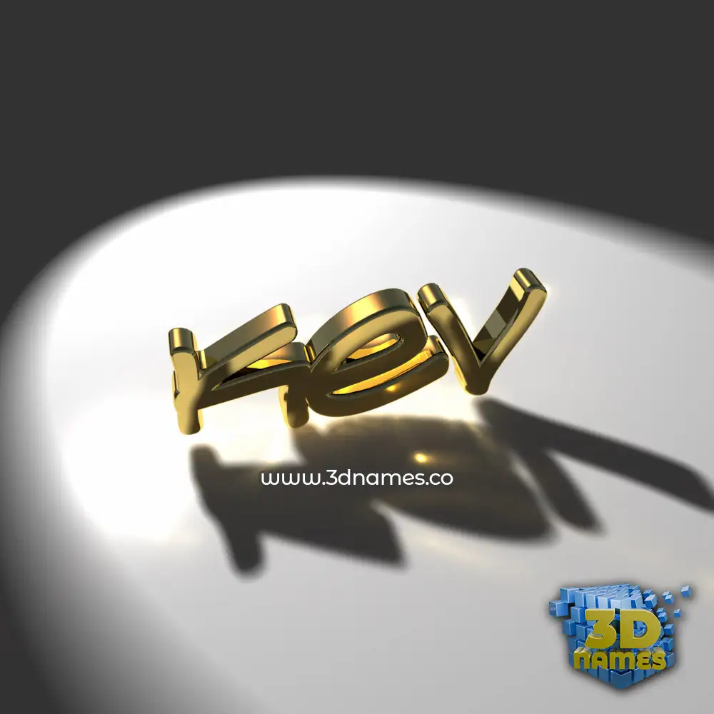 kev in Gold Shine style - 3D name wallpaper
