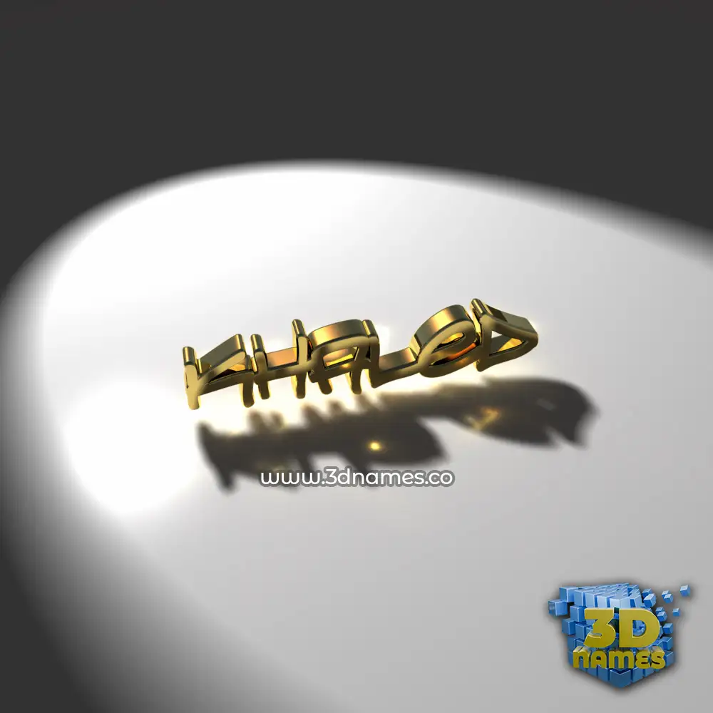 khaled in Gold Shine style - 3D name wallpaper