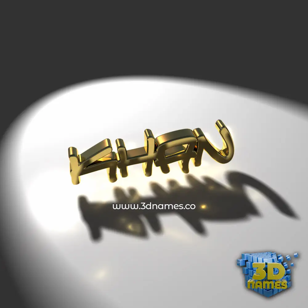 khan in Gold Shine style - 3D name wallpaper
