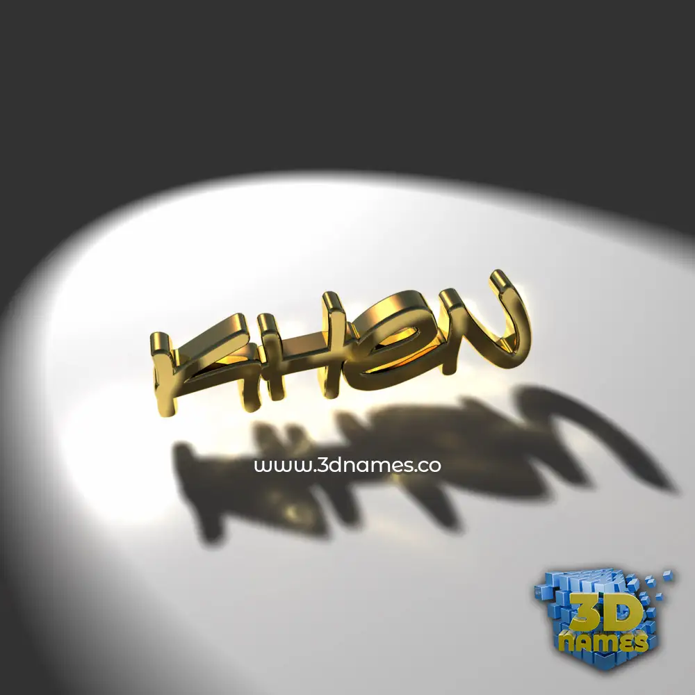 khen in Gold Shine style - 3D name wallpaper
