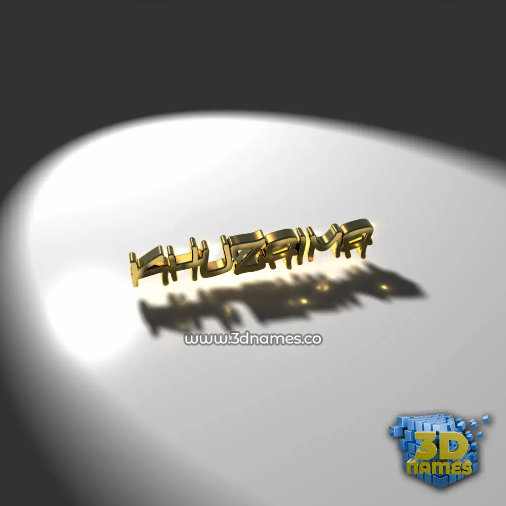 khuzaima in Gold Shine style - 3D name wallpaper