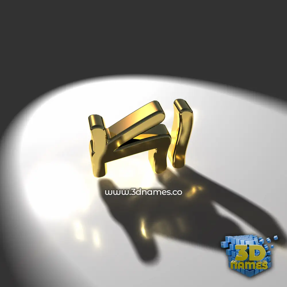 ki in Gold Shine style - 3D name wallpaper